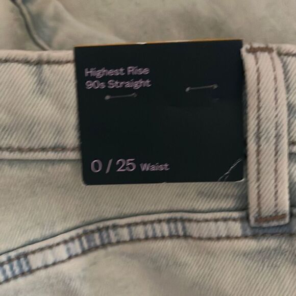 Wild Fable Super High Rise Straight Jeans Acid Over Dye Lime Green 0 Casual Boho - Picture 5 of 5